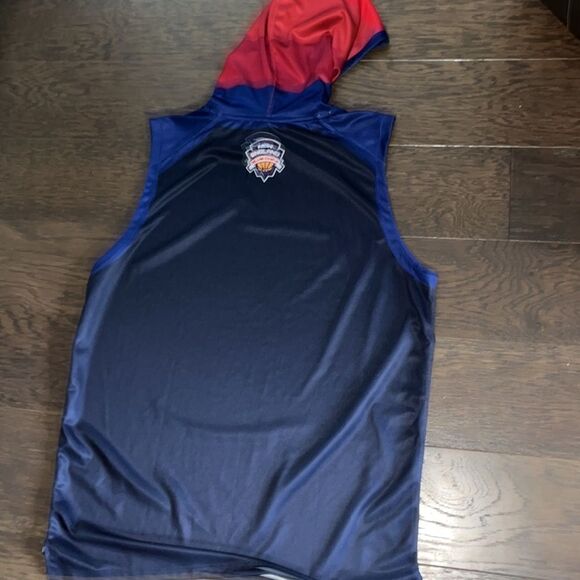 Mens New England Blue Chips Team New Balance Sleeveless Hooded hoodie sweatshirt - Picture 6 of 6